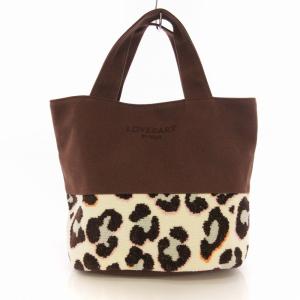 レオパード トートバッグ ハンド 切替 レオパード柄 茶 ブラウン /EE MT
