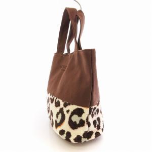 FEILER レオパード トートバッグ ハンド 切替 レオパード柄 茶 ブラウン /EE MT