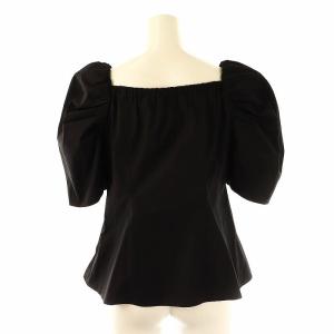 CELFORD パフスリーブペプラムブラウス 半袖 プルオーバー 36 ブラック