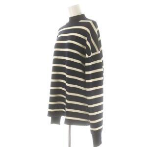 L'Appartement Mockneck Border モックネックニット カットソー ボーダー ウール 紺 アイボリー /MI