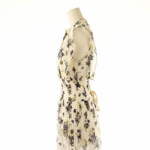 SNIDEL 24SS Sustainable バイカラープリーツワンピース ロング フレンチスリーブ 0 オフホワイト マルチカラー