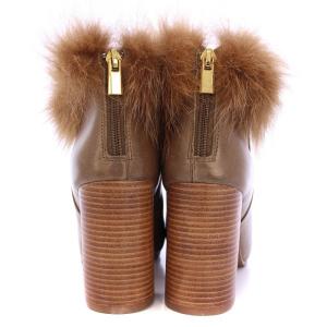 SEE BY CHLOE ブーティ ショートブーツ レザー ファー アーモンドトゥ チャンキーヒール 36 茶 ブラウン /BB