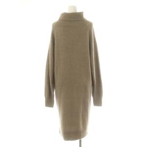 49AV. junko shimada タートルネックニットワンピース 長袖 ひざ丈 ウール混 38 ベージュ /KO OS