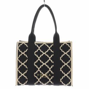 CHECKER CLOVER KNITBAG トートバッグ ハンドバッグ ショルダーバッグ 総柄 黒 ブラック