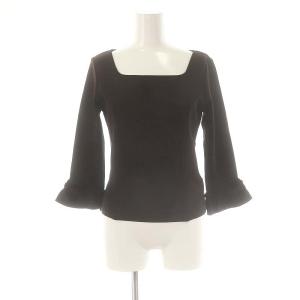 スクエアネック 袖リボン ニット カットソー 36 ダークブラウン /MI OS