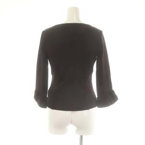 René スクエアネック 袖リボン ニット カットソー 36 ダークブラウン /MI OS