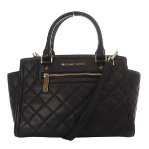 ハンドバッグ ショルダーバッグ 2way 斜め掛け キルティング レザー ブラック 30F4GZQS2L