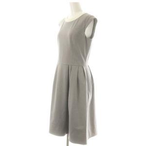René ベーシック basic ノースリーブ ワンピース バイカラー 36 グレー 白 /MI OS