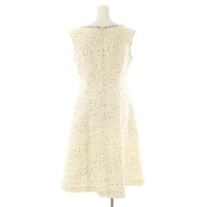 René TISSUE社製 サマーツイード ワンピース ロング ノースリーブ 36 ホワイト /HK OS