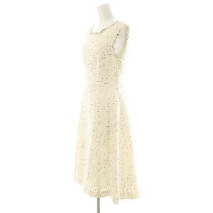 René TISSUE社製 サマーツイード ワンピース ロング ノースリーブ 36 ホワイト /HK OS