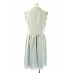 René ピコフリルノースリーブワンピース 膝丈 36 ライトブルー