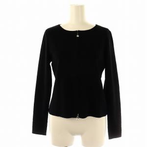 ジップアップニットカーディガン 長袖 36 ブラック /DO OS