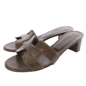 オアジス レザー サンダル 36 ブラウン