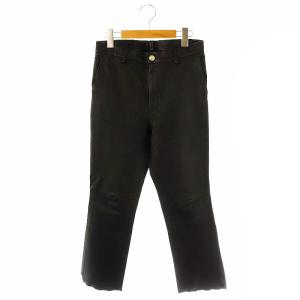 leather パンツ スリムパンツ 羊革 38 ブラック