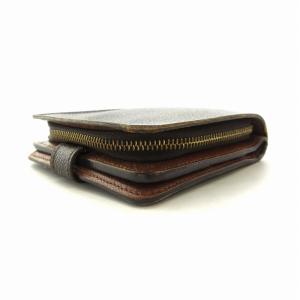 LOUIS VUITTON モノグラム コンパクトジップウォレット 財布 二つ折り 茶 ブラウン M61667 /EE OF
