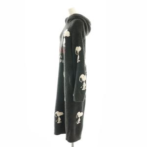 gelato pique 23SS SNOOPY パウダー総柄JQDワンピース 長袖 ロング ルームウェア 部屋着 F ダークグレー
