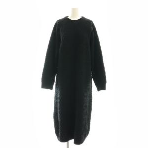 JOEL ROBUCHON 23AW スフレアランワンピース 長袖 ロング ルームウェア 部屋着 F 黒