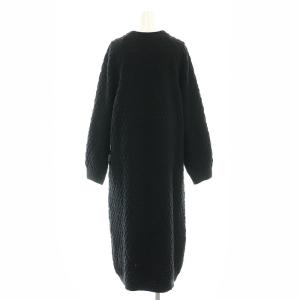 gelato pique JOEL ROBUCHON 23AW スフレアランワンピース 長袖 ロング ルームウェア 部屋着 F 黒