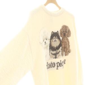 gelato pique 23AW パウダーDOG3柄ジャガードワンピース ルームウェア ロング F オフホワイト