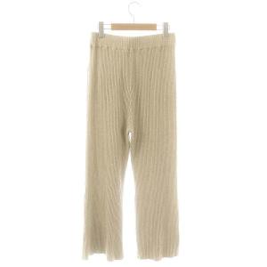 EVERYDAY I LIKE シルクネップパンツ ニット フレア イージー 36 ライトベージュ /DO OS