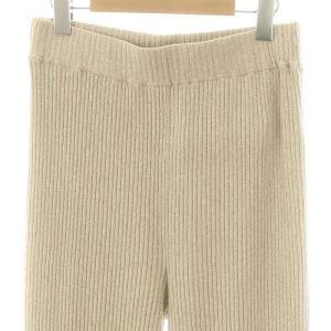 EVERYDAY I LIKE シルクネップパンツ ニット フレア イージー 36 ライトベージュ /DO OS