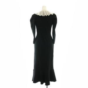 SNIDEL プリーツカラーニットワンピース ミモレ ロング 長袖 F 黒 ブラック /AT OS