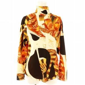 23FW Marble Print High Neck Jersey Top