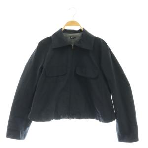 NAVY ステンカラー ジップブルゾン ジャケット 薄手 34 紺 ネイビー /AT OS