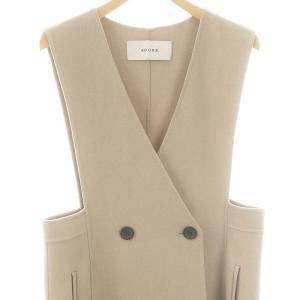 ADORE ライトリバージャンパースカート ロング 38 グレージュ