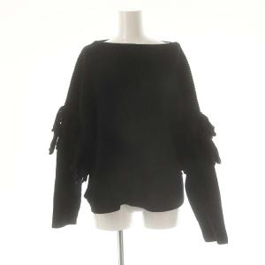 バルキーフリンジニットトップス セーター ウール 38 黒 /MI OS