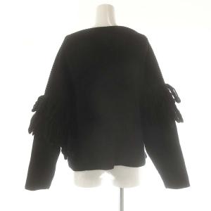 ADORE バルキーフリンジニットトップス セーター ウール 38 黒 /MI OS