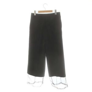 ADORE ドライタッチジョーゼットワイドパンツ センタープレス チュール ジッパーフライ 38 ブラック /DO