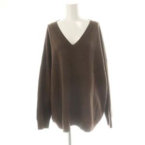 24AW CASH TOUCH flare プルオーバー ニット セーター Vネック ウール 茶 /MI