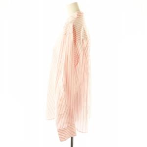 SLOBE IENA 24AW HAPPYCOLOR SHIRT シャツ スタンドカラー 長袖 ストライプ F ピンク 24050912300040