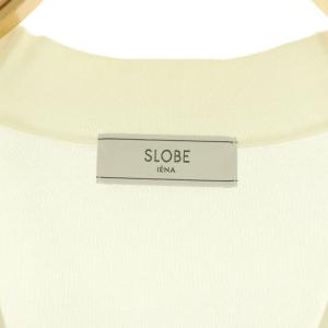 SLOBE IENA 23SS スムースニットカーディガン Vネック ホワイト /MY OS SH