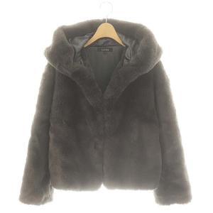 Faux Fur Hoodie Short CT コート フード エコファー F チャコールグレー /MI