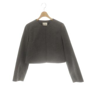 メランジショートジャケット ノーカラー M ダークグレー /DO OS