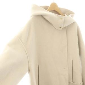 ebure リュクスメルトンフーデットコート アウター ウール 38 ベージュ /NR OS