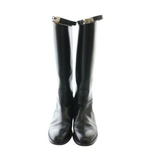 HERMES ジャンピング ブーツ ケリー金具 40 ブラック 042138ZG 