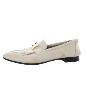 HERMES モカシン ロワイヤル ローファー H金具 レザー 39.5 ホワイト AF221270Z
