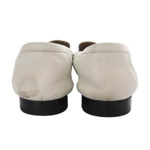 HERMES モカシン ロワイヤル ローファー H金具 レザー 39.5 ホワイト AF221270Z