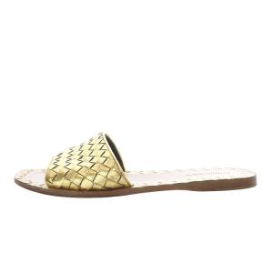 ラヴェッロサンダル フラット スクエアトゥ レザー 38 ゴールド色 407413 /YO13