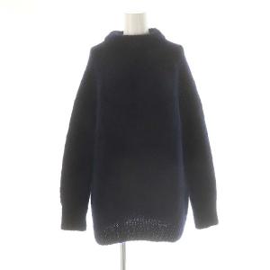 INDIRA JUMPER モヘヤローゲージニット プルオーバー M/L ネイビー