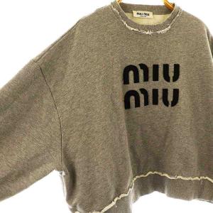 miumiu 23SS MJL911 ロゴスウェットシャツ M グレー
