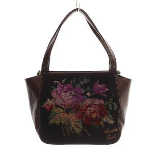 トートバッグ 花柄 レザー 紫 パープル /SB OS