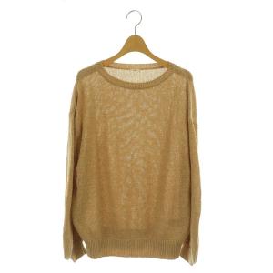 23SS テープヤーンクループルオーバー ニット セーター 長袖 ボリュームスリーブ ベージュ