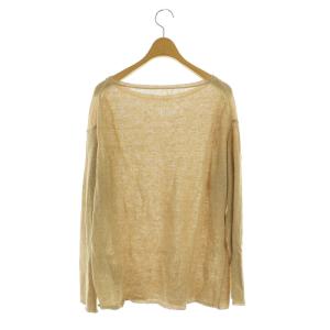 Spick&Span 24SS リネンコットンルーズプルオーバー ニット 長袖 ボートネック ベージュ /MY OS
