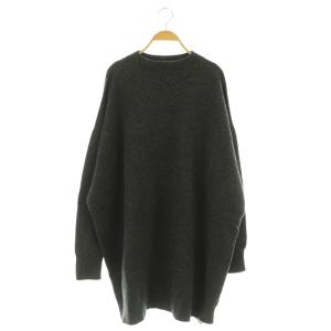 22AW ロングスリーブワイドチュニック丈プルオーバー ニット 長袖 チャコールグレー /MY OS