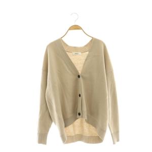 ソフトスムースニット Vネック カーディガン ウール ベージュ /CX OS