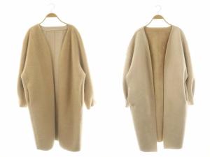 ショートファーリバーシブルコクーンコート アウター ロング S ベージュ /DO OS